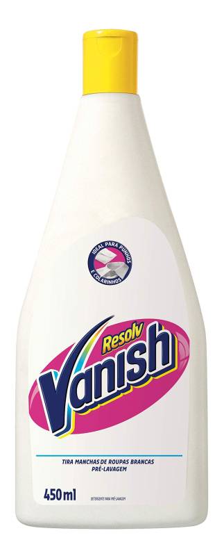 Tira Manchas Líquido Vanish Pré-Lavagem Roupas Brancas 450ml