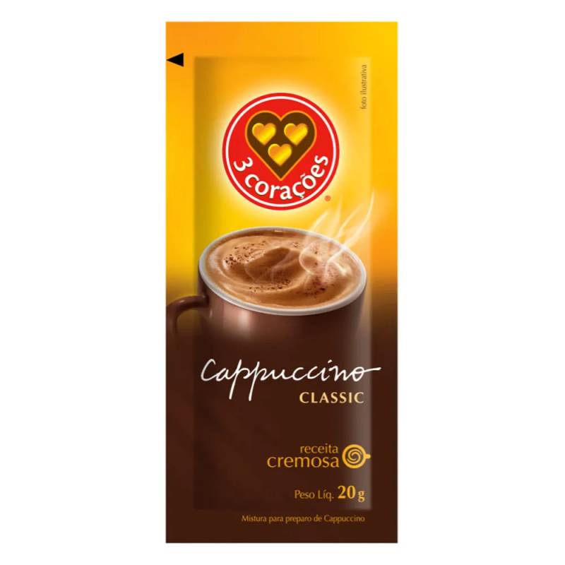 Cappuccino 3 Corações Classic 20g Sachê